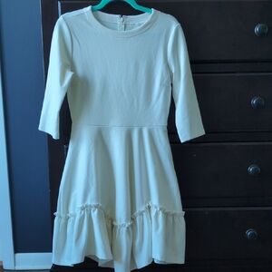 GAP Cream Ruffle-Hem Casual Dress